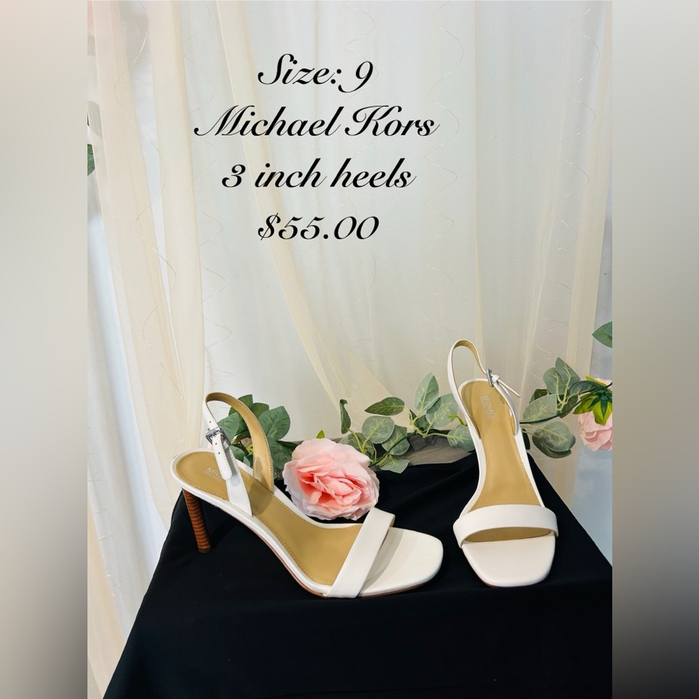 Michael Kors White Slingback Heels